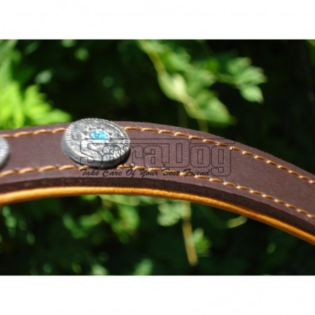Zgardă de lux pentru caini din piele naturala si cristale swarovski 