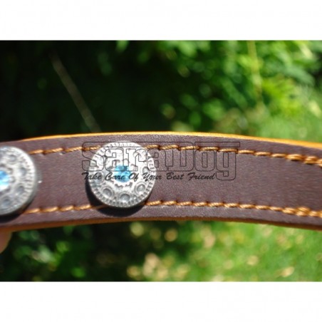 Zgardă de lux pentru caini din piele naturala si cristale swarovski 