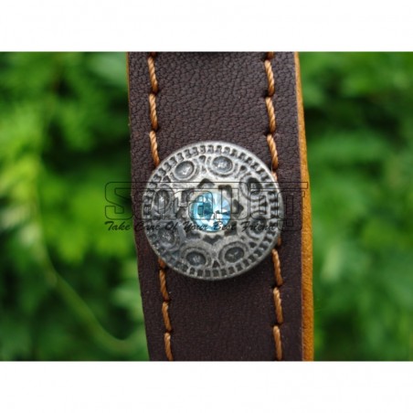 Zgardă de lux pentru caini din piele naturala si cristale swarovski 
