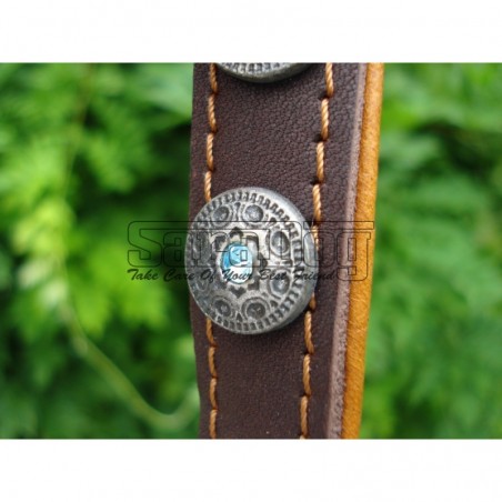 Zgardă de lux pentru caini din piele naturala si cristale swarovski 