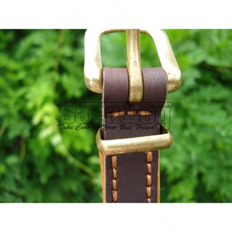 Zgardă de lux pentru caini , din piele naturala cu Cristale Swarovski Galben 