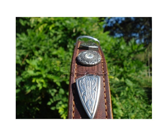 Zgardă de lux pentru caini , din piele naturala cu cristale swarovski