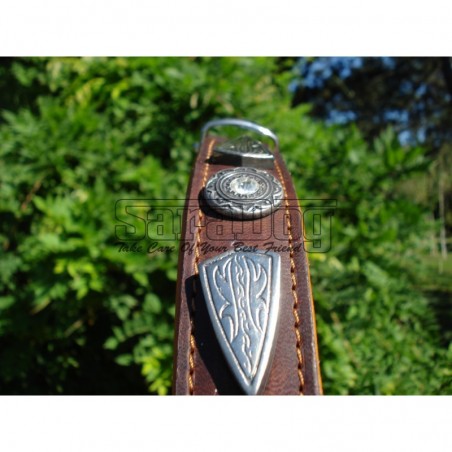 Zgardă de lux pentru caini , din piele naturala cu cristale swarovski