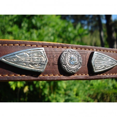 Zgardă de lux pentru caini , din piele naturala cu cristale swarovski