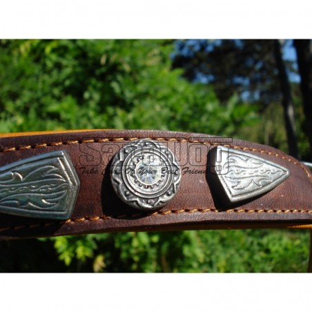 Zgardă de lux pentru caini , din piele naturala cu cristale swarovski