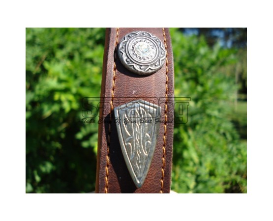 Zgardă de lux pentru caini , din piele naturala cu cristale swarovski