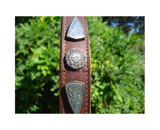 Zgardă de lux pentru caini , din piele naturala cu cristale swarovski