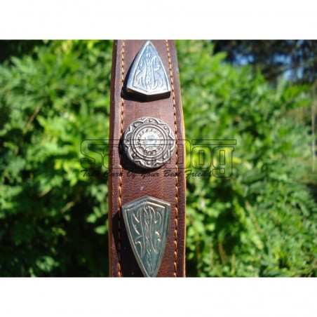 Zgardă de lux pentru caini , din piele naturala cu cristale swarovski