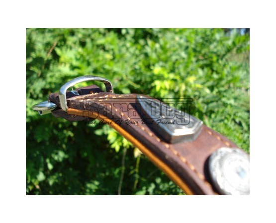 Zgardă de lux pentru caini , din piele naturala cu cristale swarovski