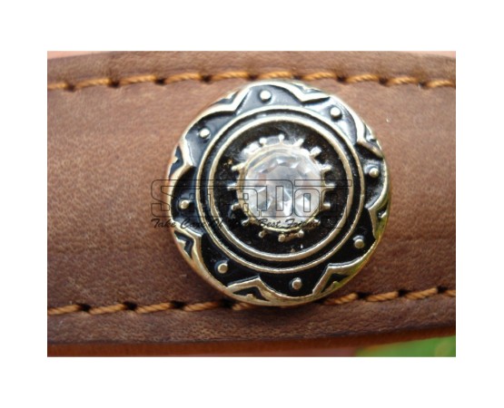 Zgardă de lux pentru caini , din piele naturala cu cristale swarovski