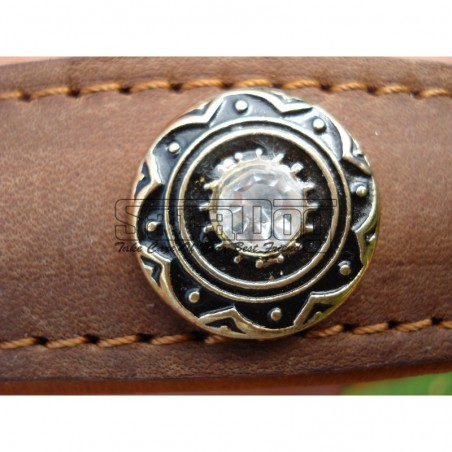 Zgardă de lux pentru caini , din piele naturala cu cristale swarovski