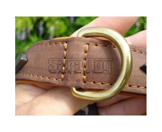 Zgardă de lux pentru caini , din piele naturala cu cristale swarovski