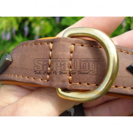 Zgardă de lux pentru caini , din piele naturala cu cristale swarovski