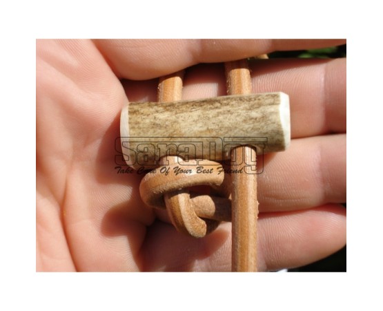 Lesa din piele rotunda pentru caini de vanatoare 