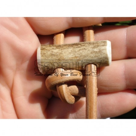 Lesa din piele rotunda pentru caini de vanatoare 