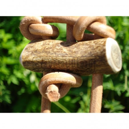 Lesa din piele rotunda pentru caini de vanatoare 