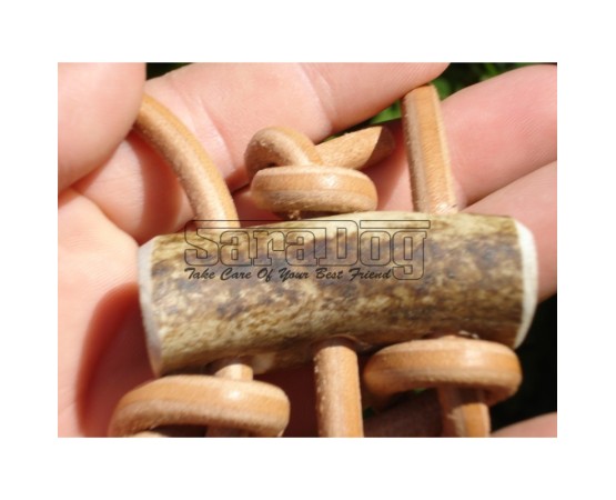 Lesa din piele rotunda pentru caini de vanatoare 