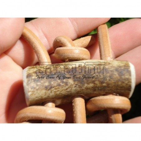 Lesa din piele rotunda pentru caini de vanatoare 