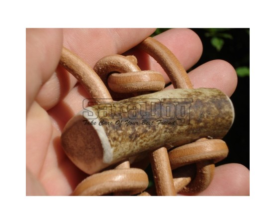 Lesa din piele rotunda pentru caini de vanatoare 