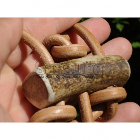 Lesa din piele rotunda pentru caini de vanatoare 