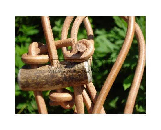 Lesa din piele rotunda pentru caini de vanatoare 