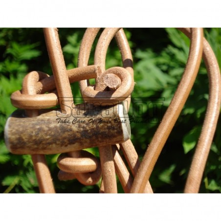 Lesa din piele rotunda pentru caini de vanatoare 