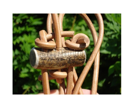 Lesa din piele rotunda pentru caini de vanatoare 