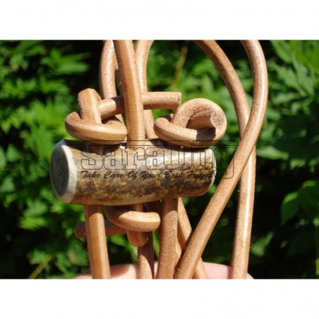 Lesa din piele rotunda pentru caini de vanatoare 