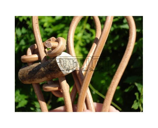 Lesa din piele rotunda pentru caini de vanatoare 