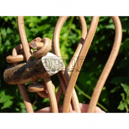 Lesa din piele rotunda pentru caini de vanatoare 