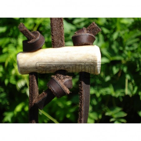 Lesa din piele rotunda pentru caini de vanatoare