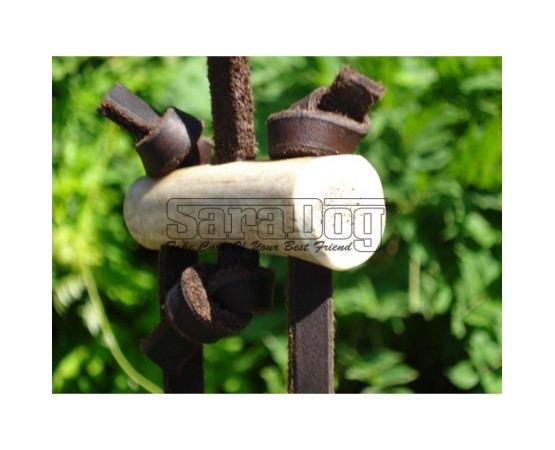 Lesa din piele rotunda pentru caini de vanatoare