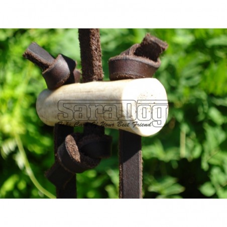 Lesa din piele rotunda pentru caini de vanatoare