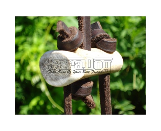 Lesa din piele rotunda pentru caini de vanatoare