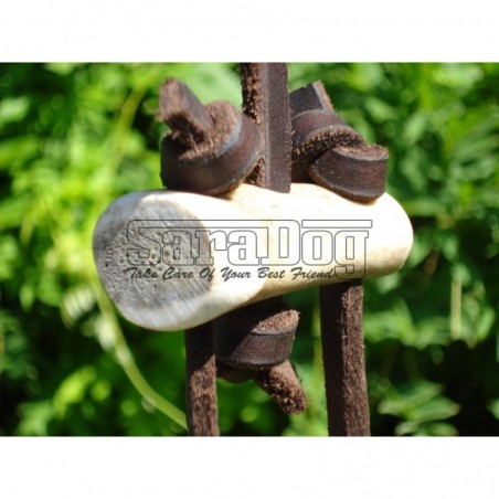 Lesa din piele rotunda pentru caini de vanatoare