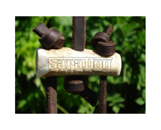 Lesa din piele rotunda pentru caini de vanatoare