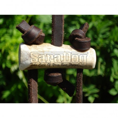 Lesa din piele rotunda pentru caini de vanatoare