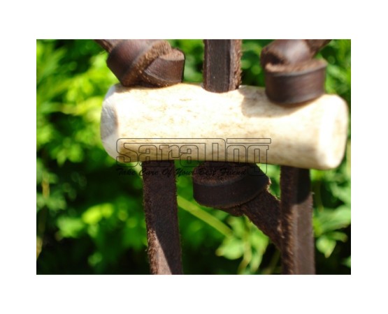 Lesa din piele rotunda pentru caini de vanatoare