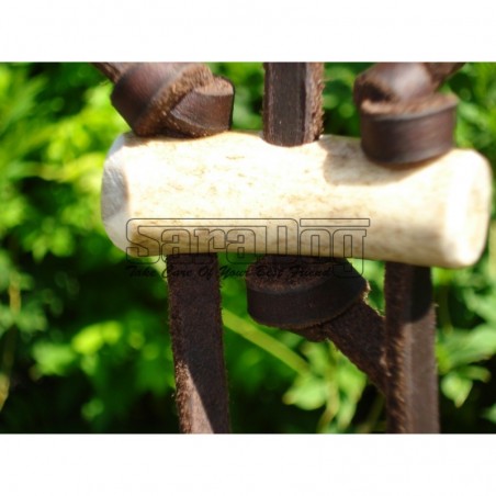 Lesa din piele rotunda pentru caini de vanatoare