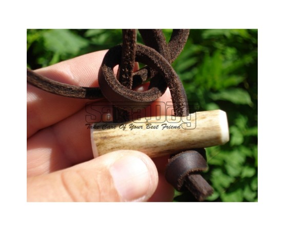 Lesa din piele rotunda pentru caini de vanatoare