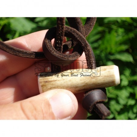 Lesa din piele rotunda pentru caini de vanatoare