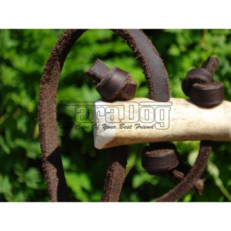 Lesa din piele rotunda pentru caini de vanatoare