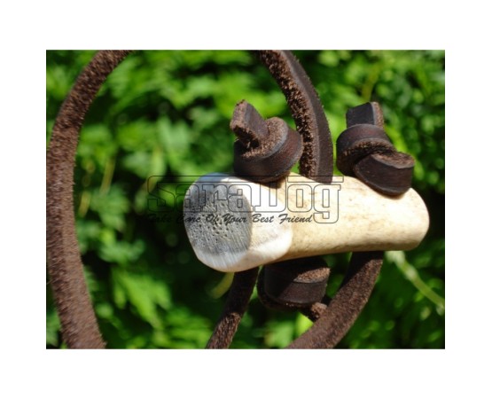 Lesa din piele rotunda pentru caini de vanatoare