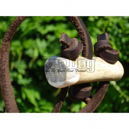 Lesa din piele rotunda pentru caini de vanatoare