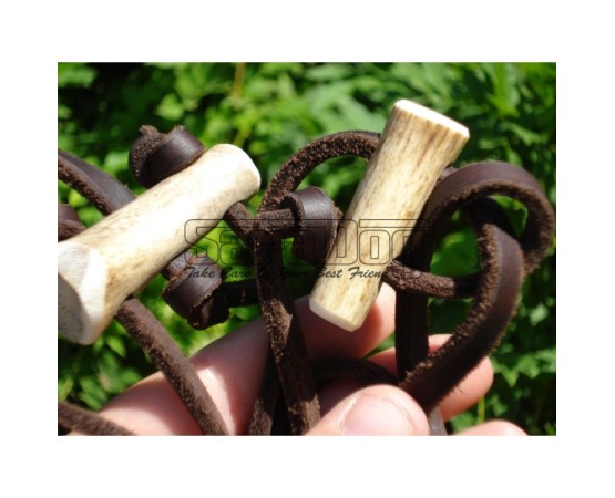 Lesa din piele rotunda pentru caini de vanatoare