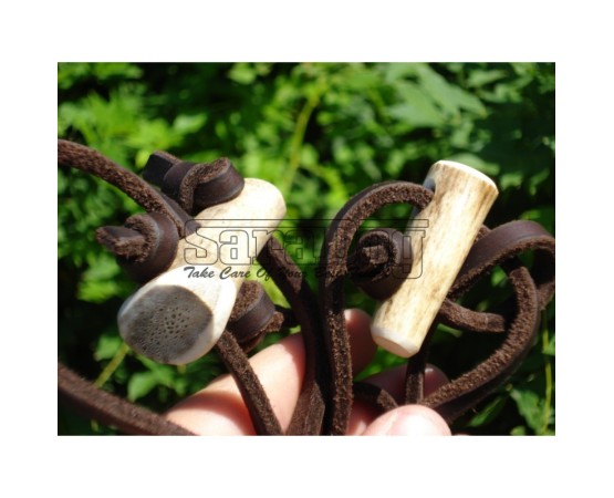 Lesa din piele rotunda pentru caini de vanatoare