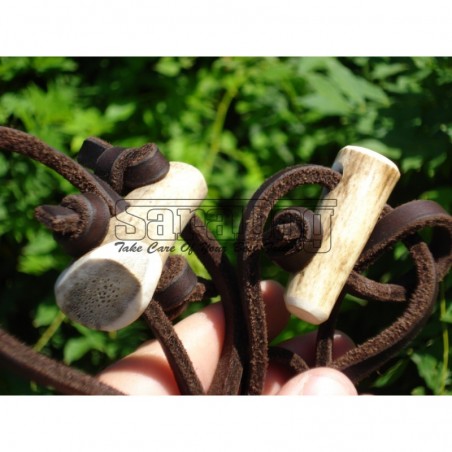 Lesa din piele rotunda pentru caini de vanatoare