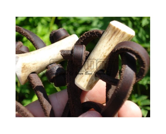 Lesa din piele rotunda pentru caini de vanatoare