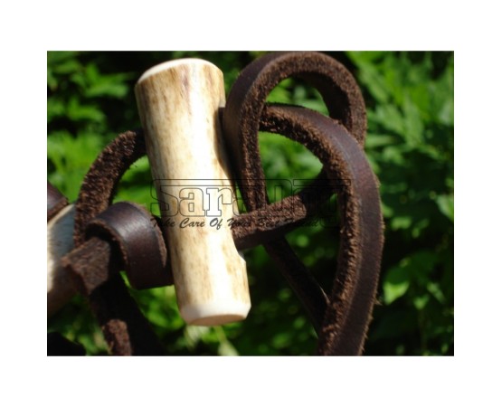 Lesa din piele rotunda pentru caini de vanatoare