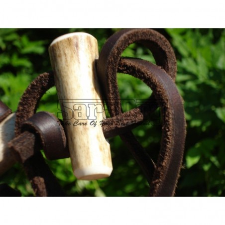 Lesa din piele rotunda pentru caini de vanatoare